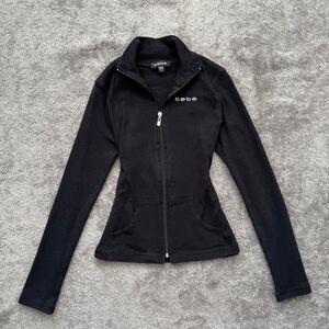 Y2K Bebe black zip up jacket